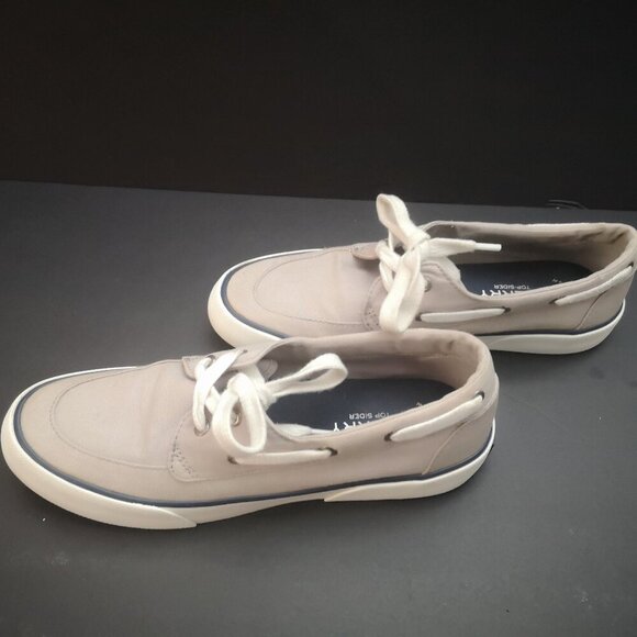Sperry Top Sider Memory Foam Ladies Size 8 Grey with Navy Soles Deck Shoes - Picture 2 of 7
